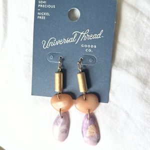 NWT Semi-Precious Stone Dangle Earrings Nickel-Free